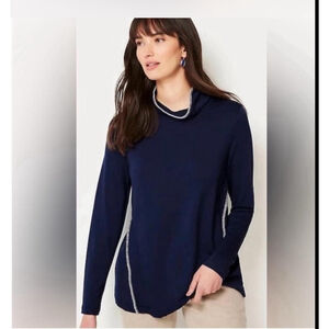 J.Jill Pure Jill Tranquility Fleece Whipstitched Women's Size Large Tunic